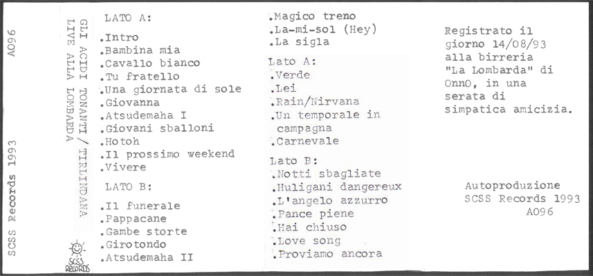 a096 gli acidi tonanti + tirlindana: live alla lombarda 1993 a096 gli acidi tonanti + tirlindana: live alla lombarda 1993